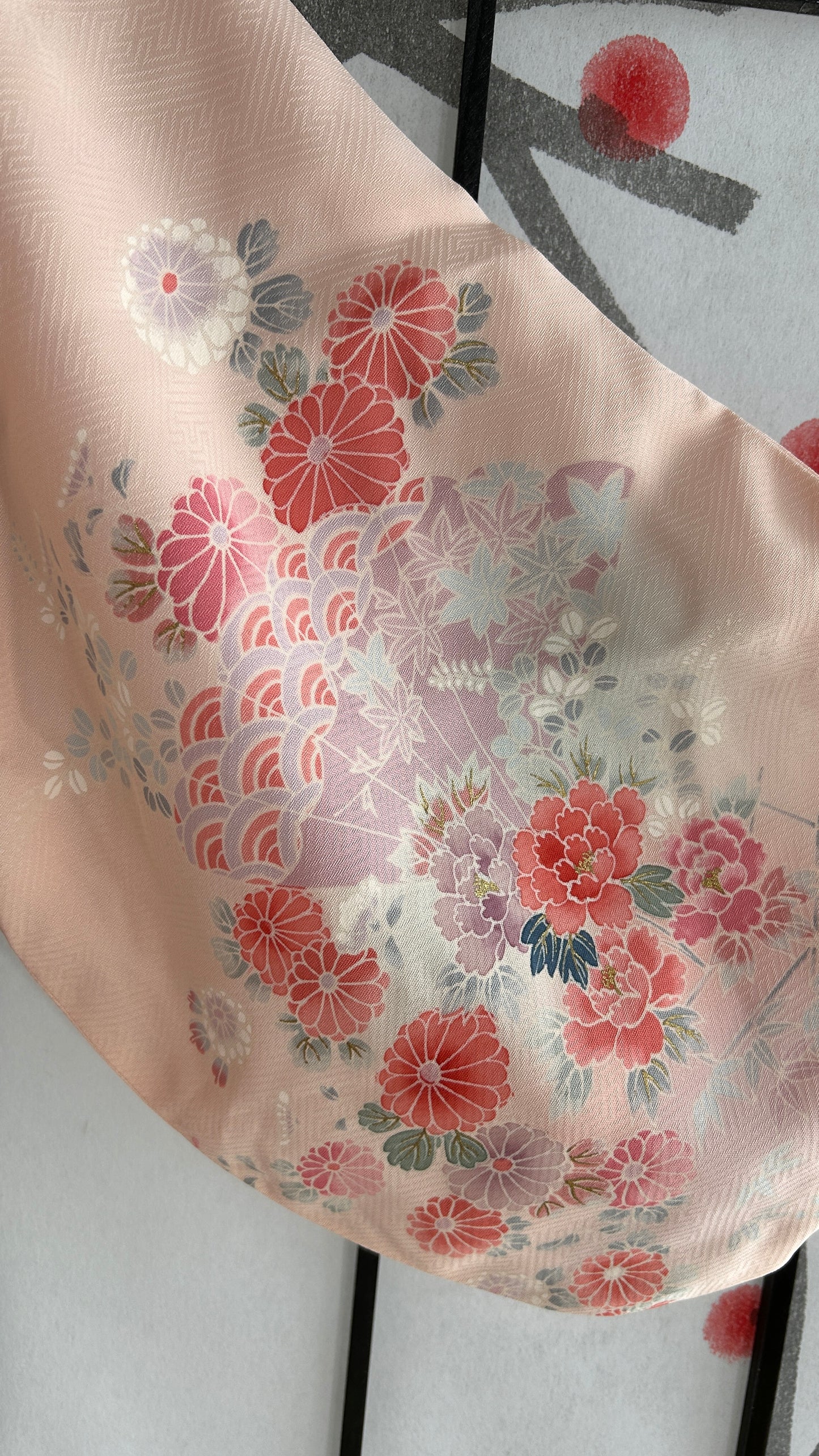 Upcycled Kimono Kodomo Hoodie Pink