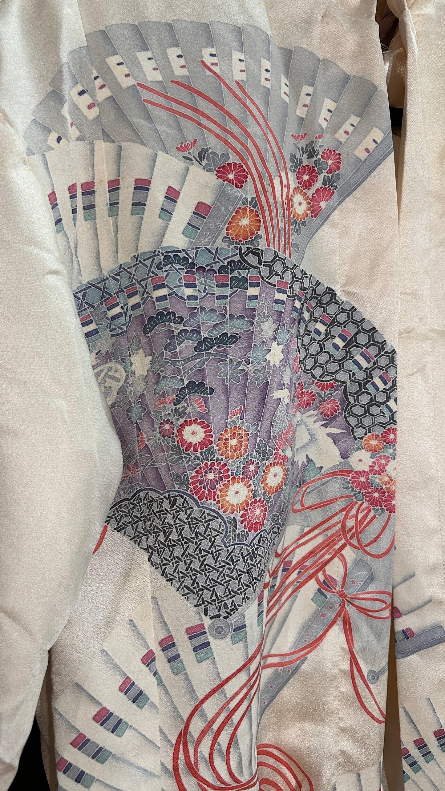 Upcycled Kimono Kodomo Hoodie Cream