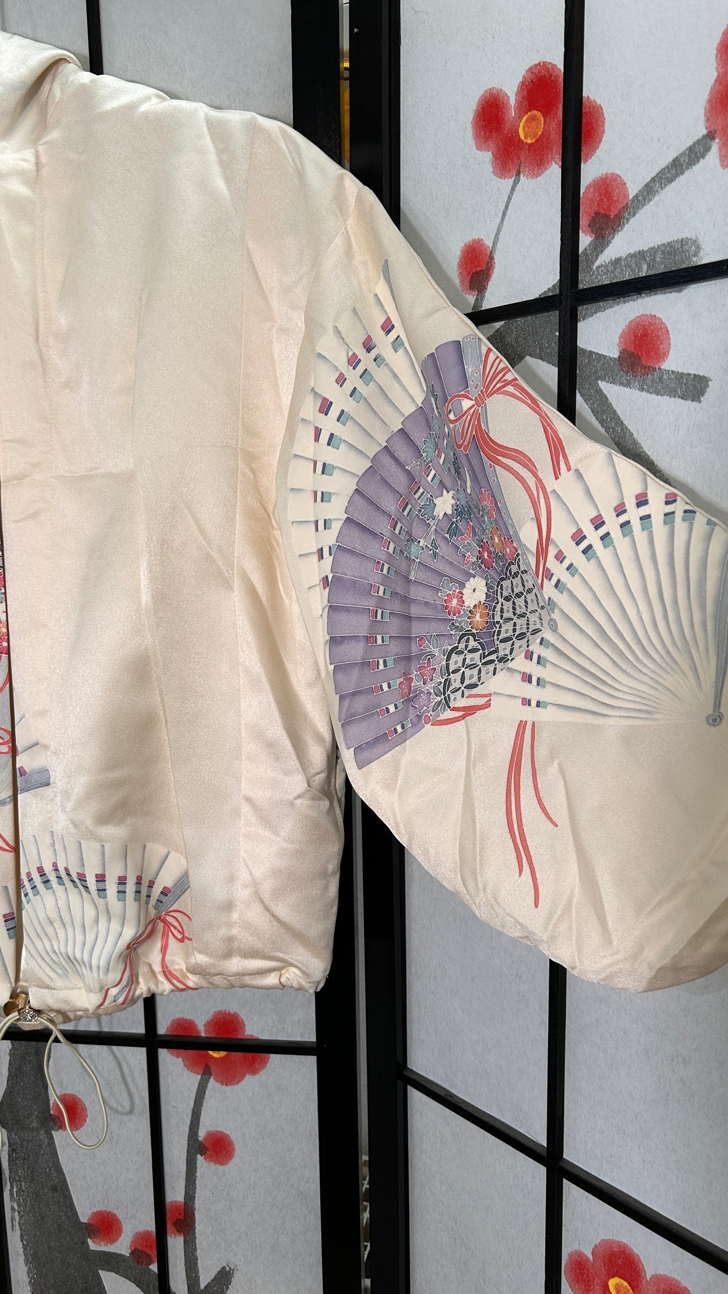 Upcycled Kimono Kodomo Hoodie Cream