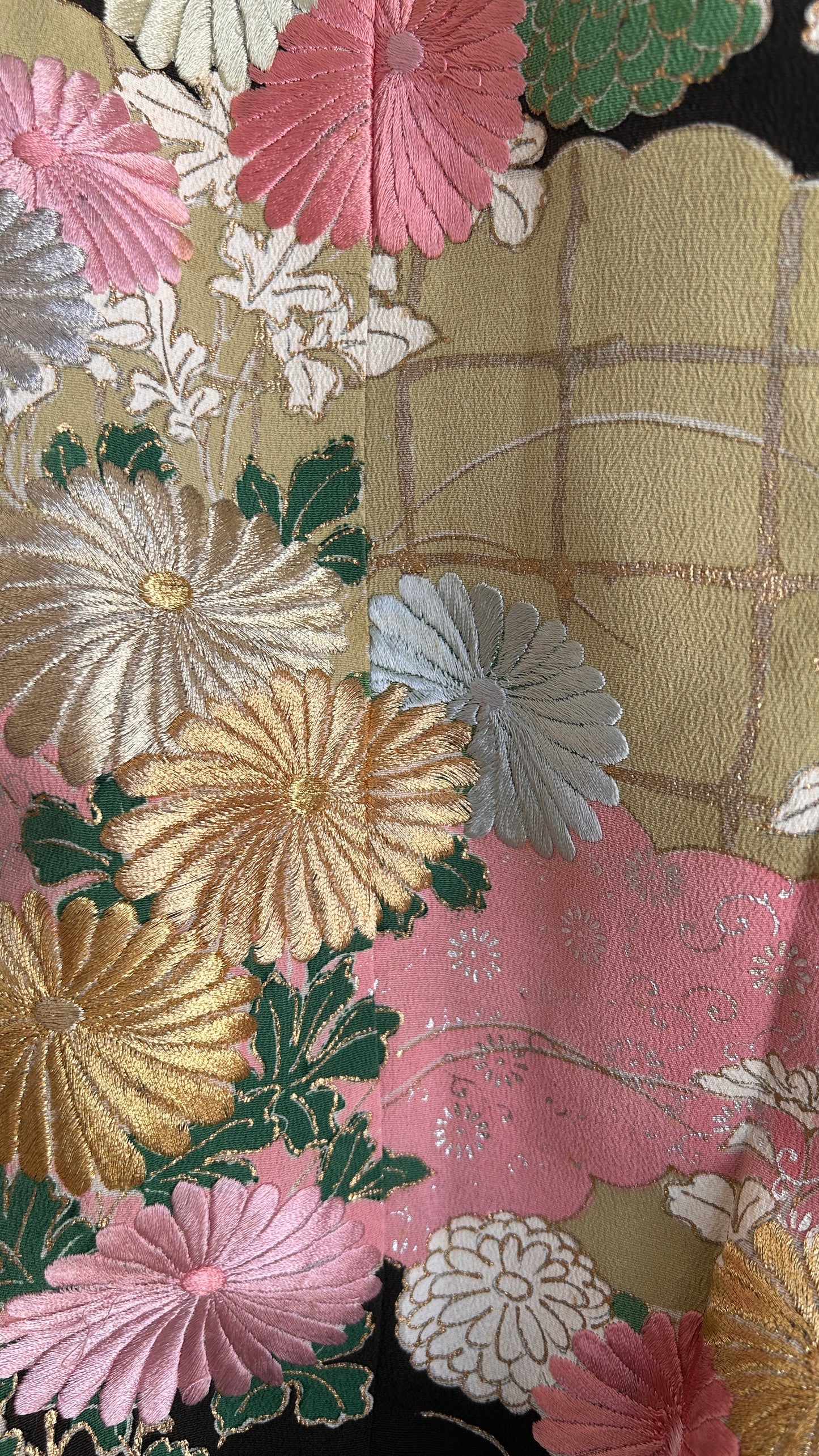 Upcycled Kimono Kodomo Hoodie Black