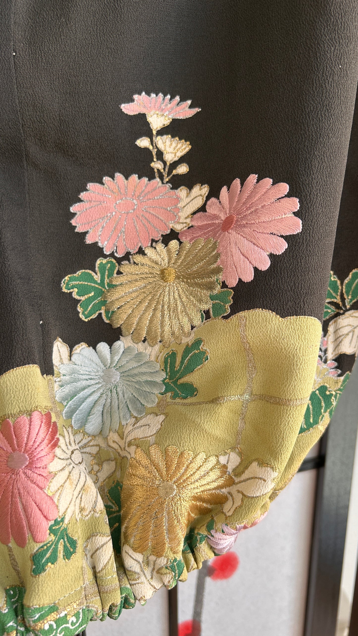 Upcycled Kimono Kodomo Hoodie Black