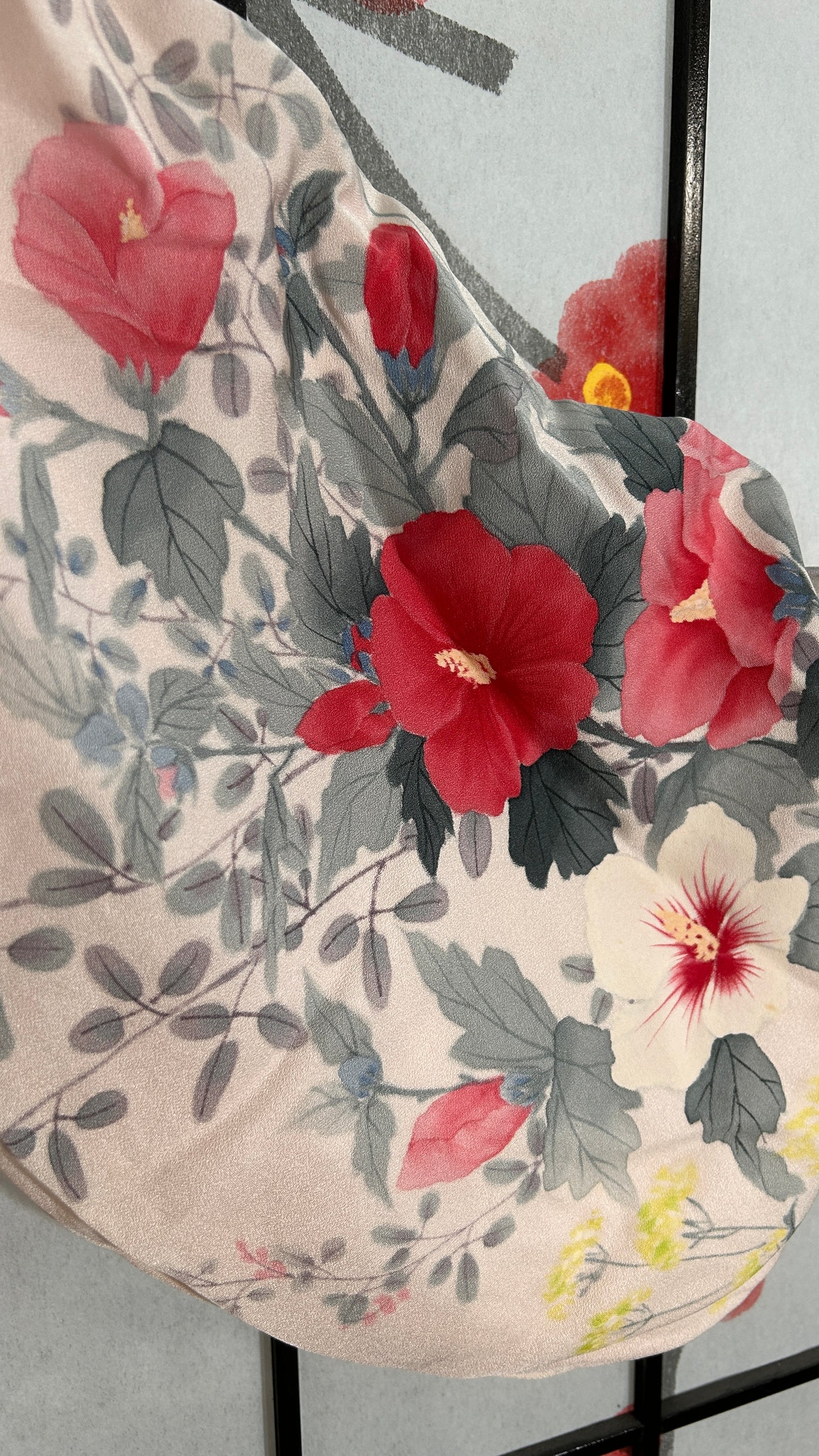 Upcycled Kimono Hoodie with Zipper Pink