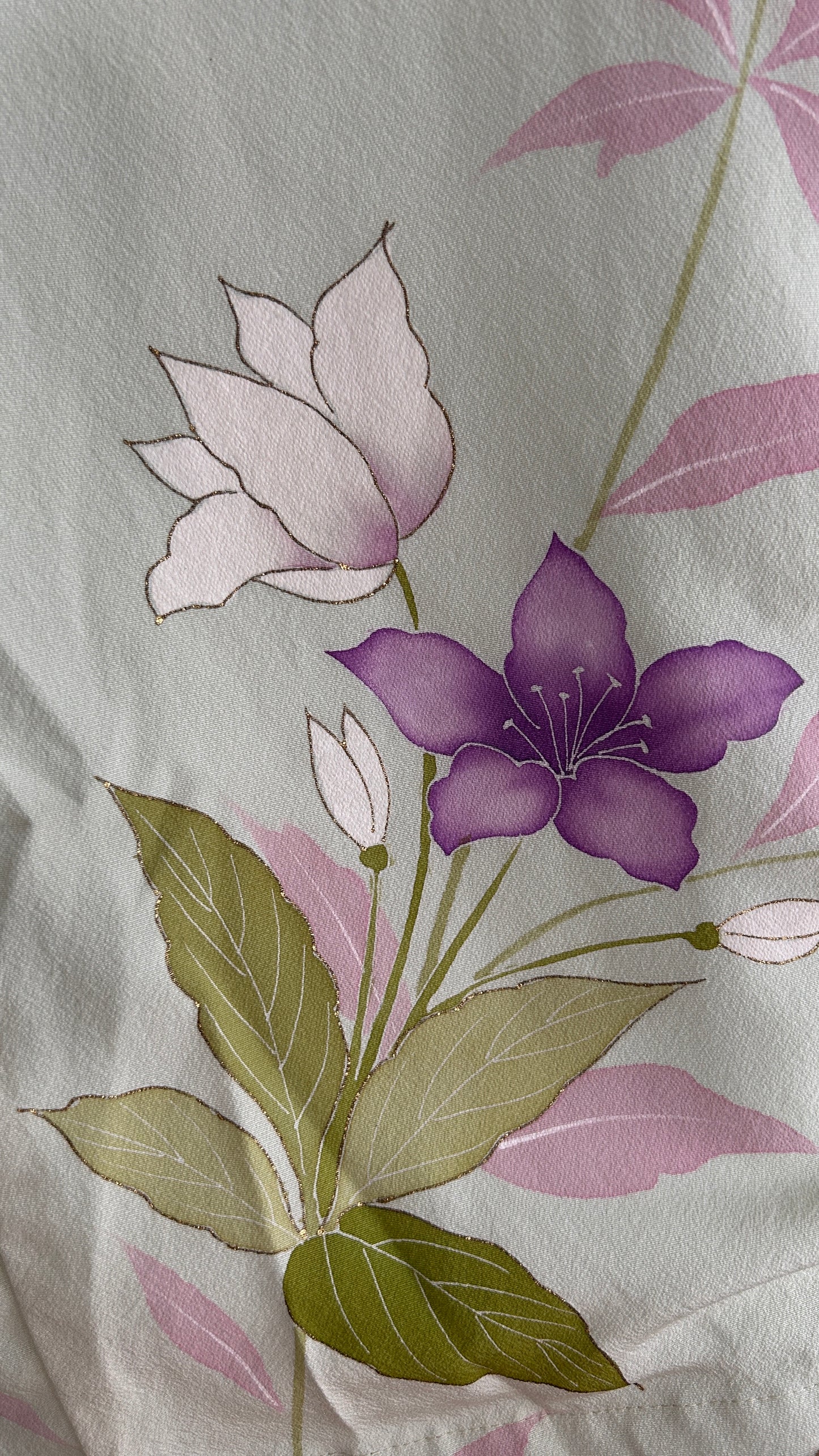 Upcycled Kimono Hoodie with Zipper Light green