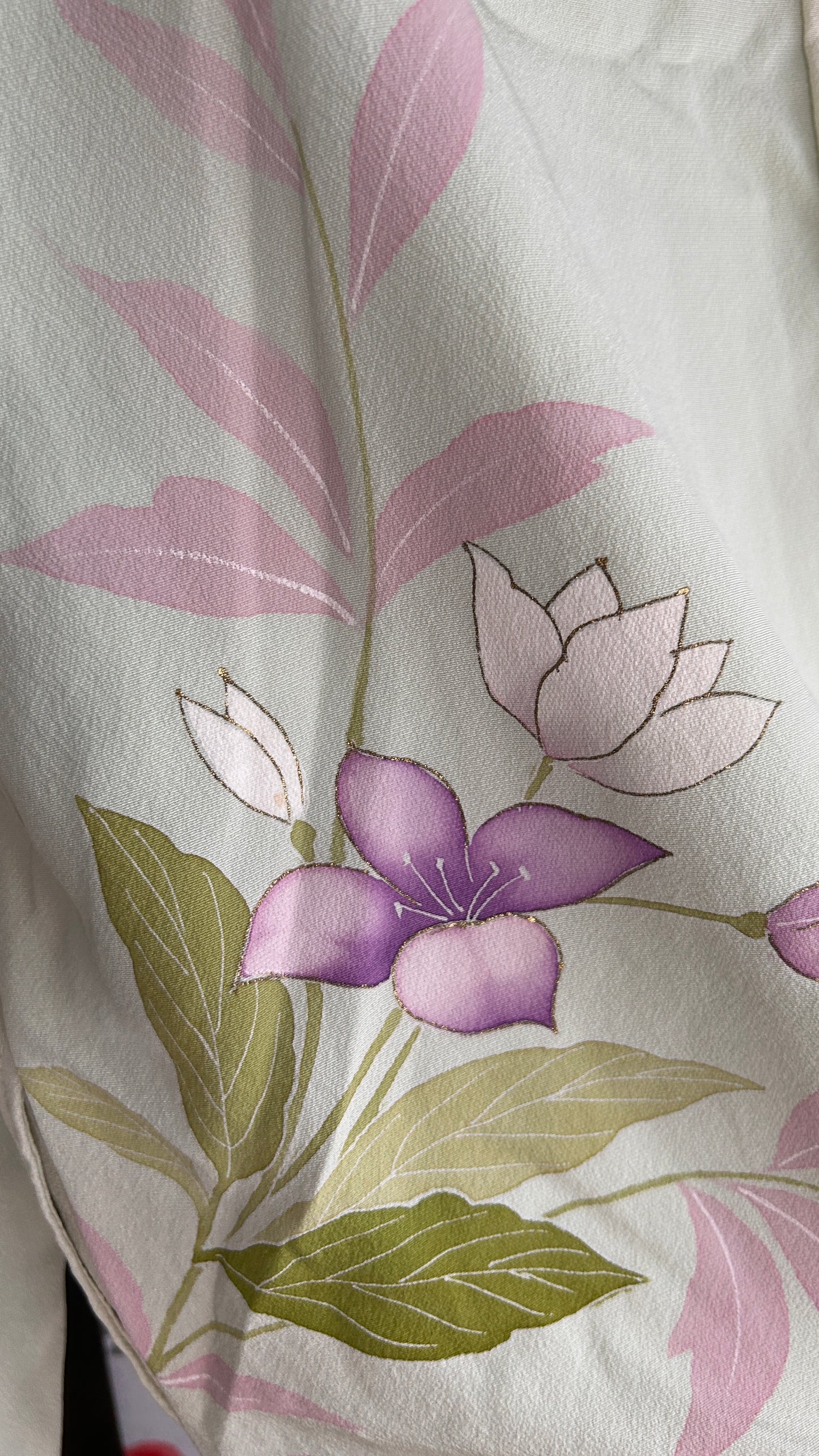 Upcycled Kimono Hoodie with Zipper Light green