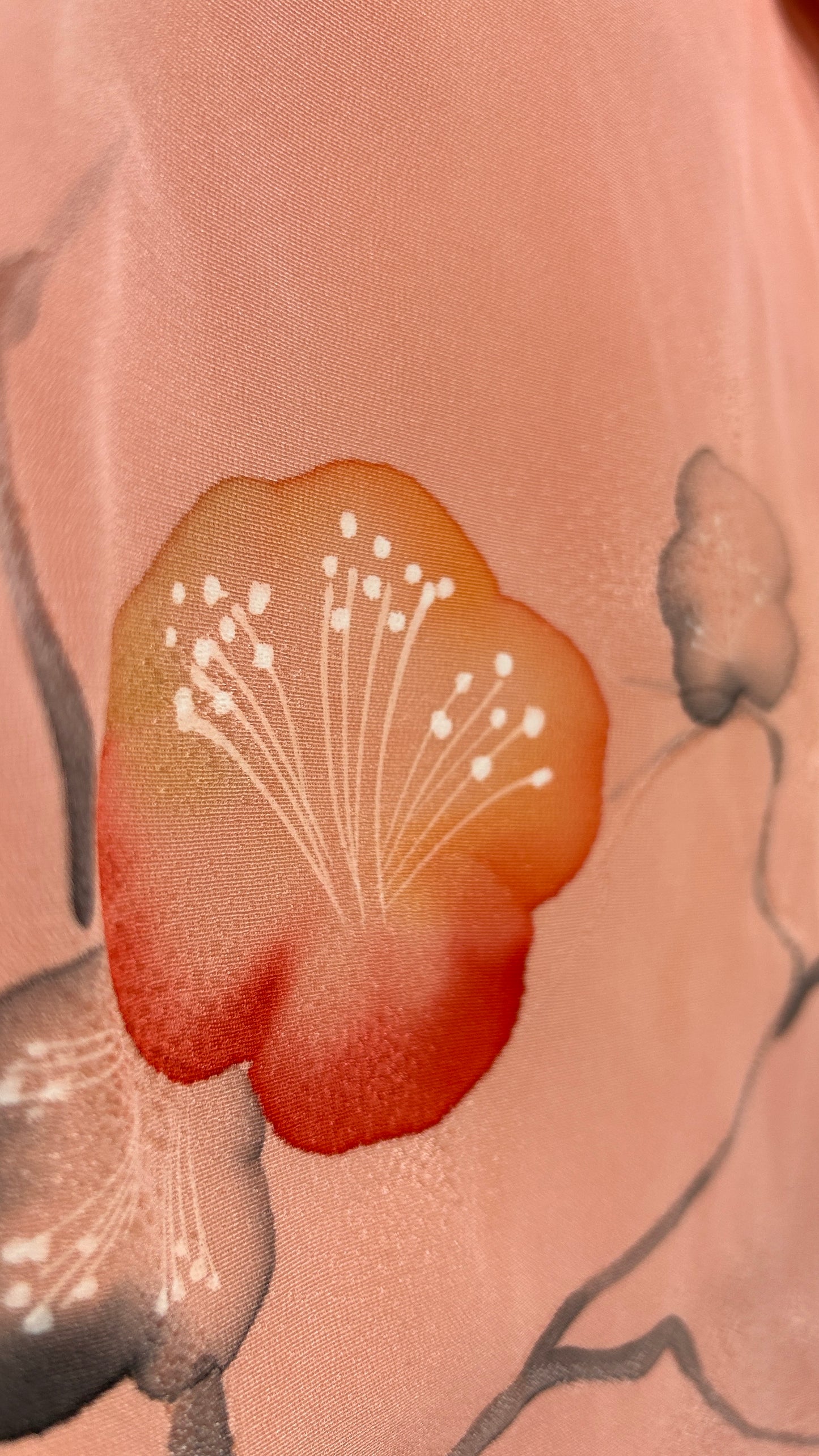 Upcycled Kimono Hoodie with Zipper Pink