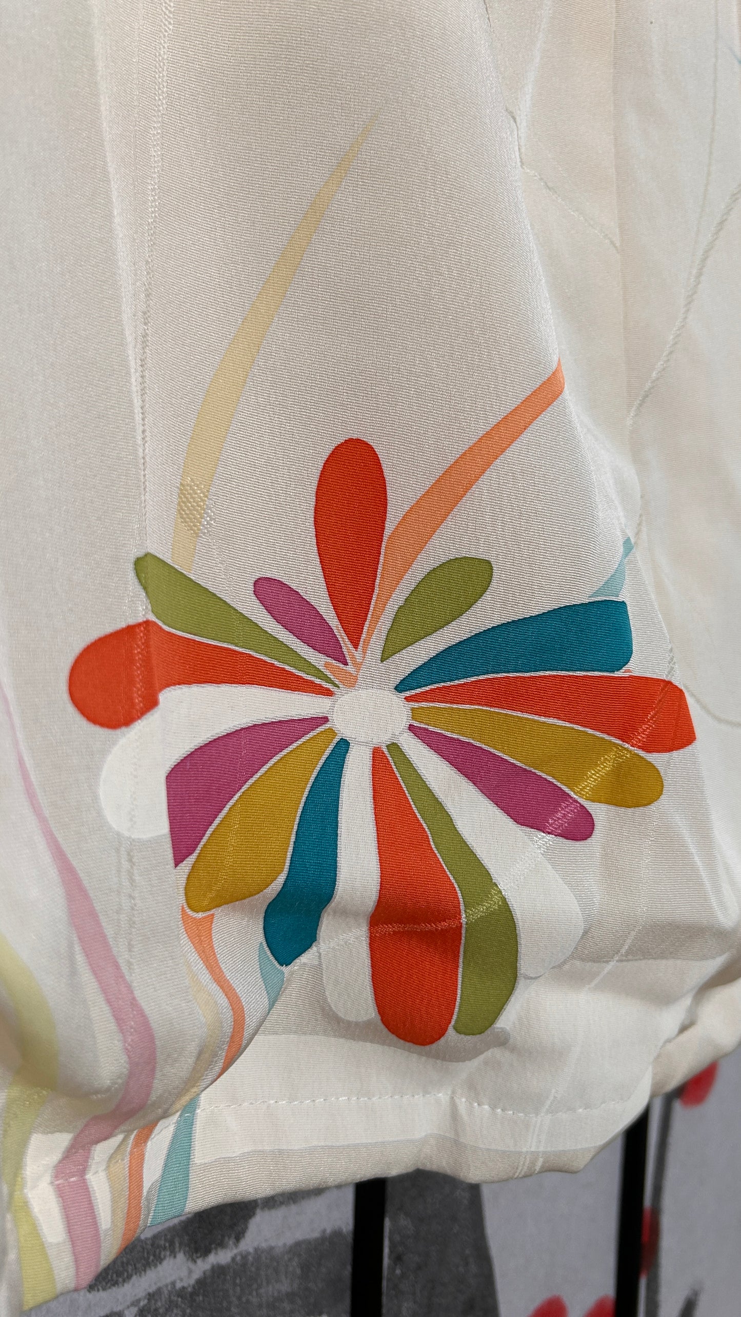 Upcycled Kimono Hoodie with Zipper Cream