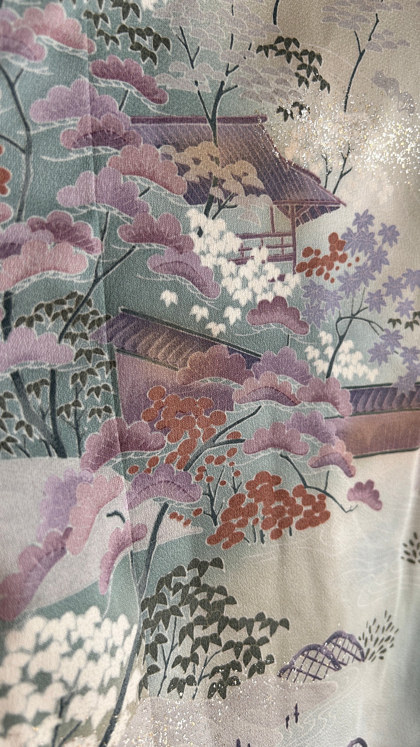 Upcycled Kimono Hoodie with Zipper Light blue