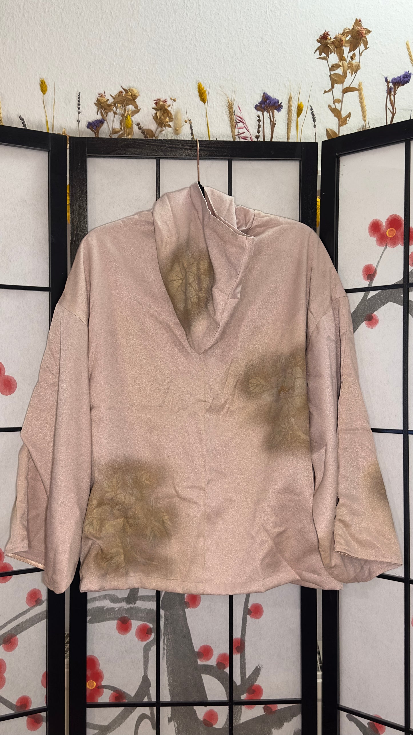 Upcycled Kimono Hoodie with Zipper