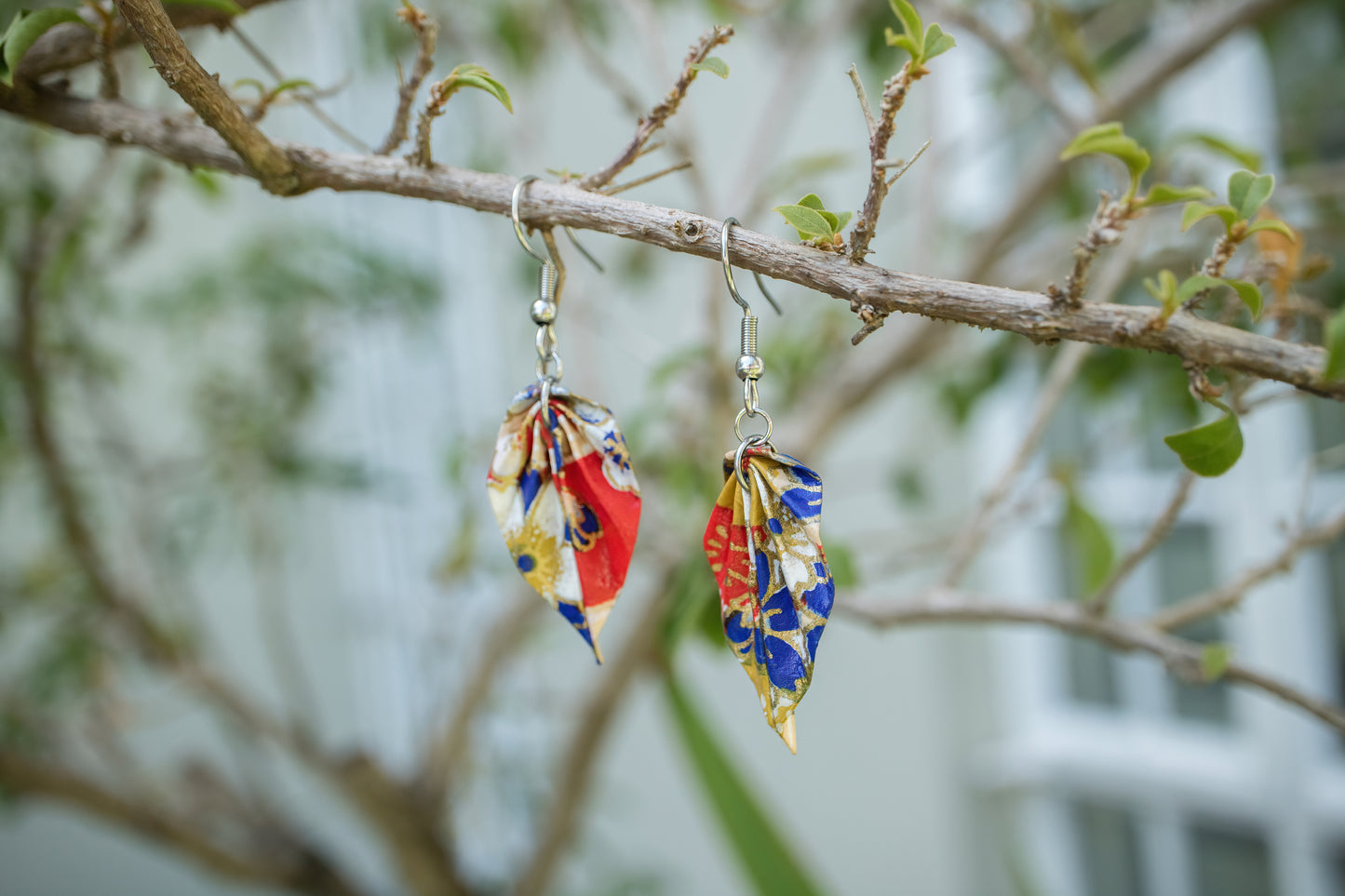 Small Leaves Origami Earrings