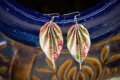 Big Leaves Origami Earrings – detail view | Leverras Art