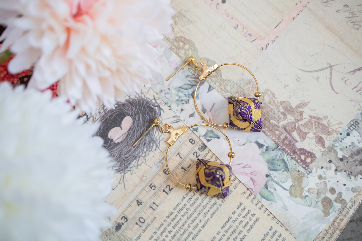 Sonobe Stripe Origami Earrings
