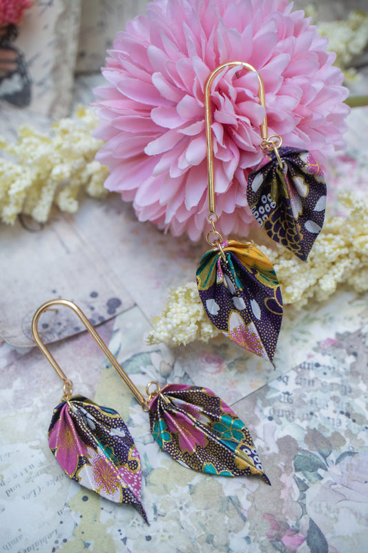 Double Leaves Origami Earrings