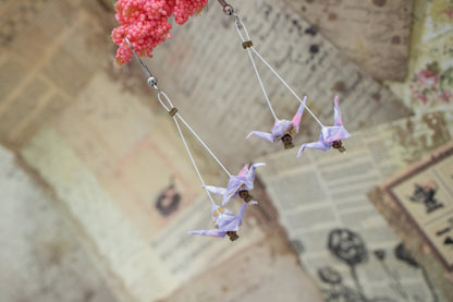 Double mini Crane Origami Earrings