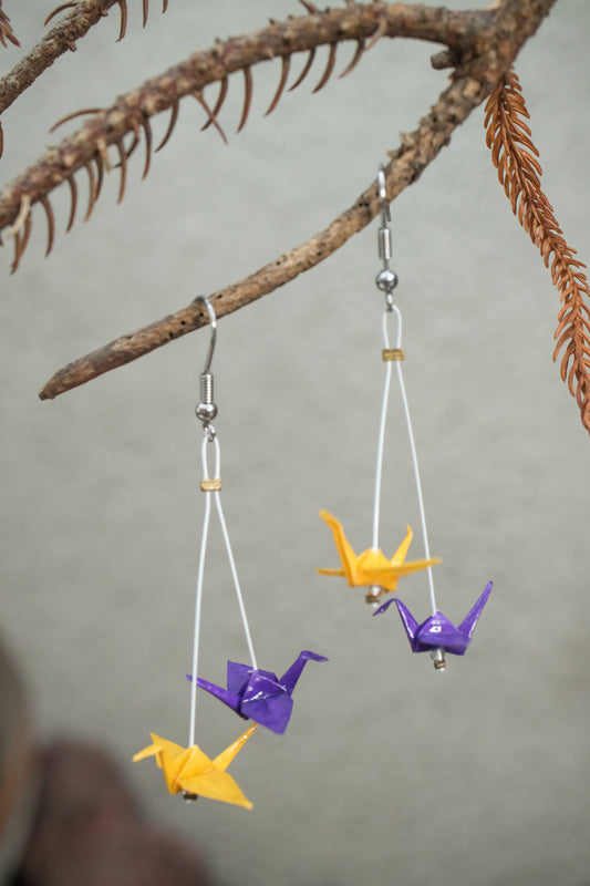 Intersexual Mini Crane LGBTQ Origami Earrings