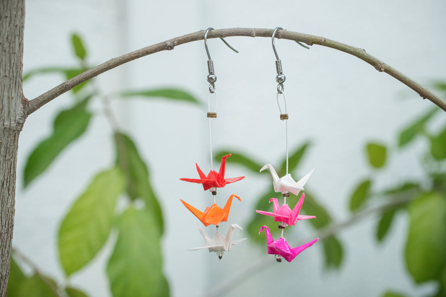Lesbian Mini Crane LGBTQ Origami Earrings