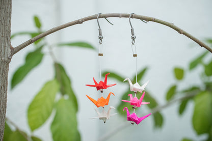 Lesbian Mini Crane LGBTQ Origami Earrings