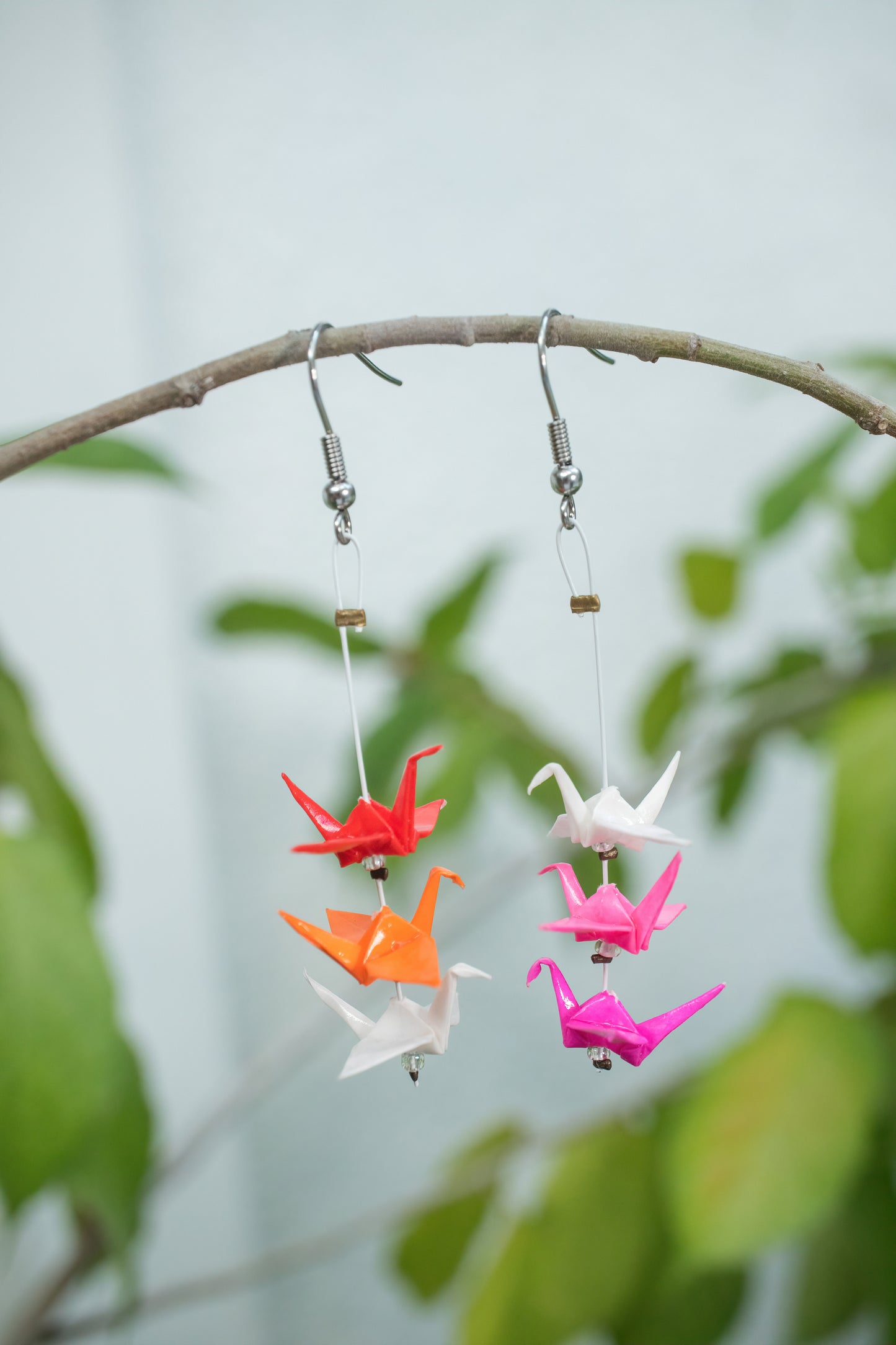 Lesbian Mini Crane LGBTQ Origami Earrings