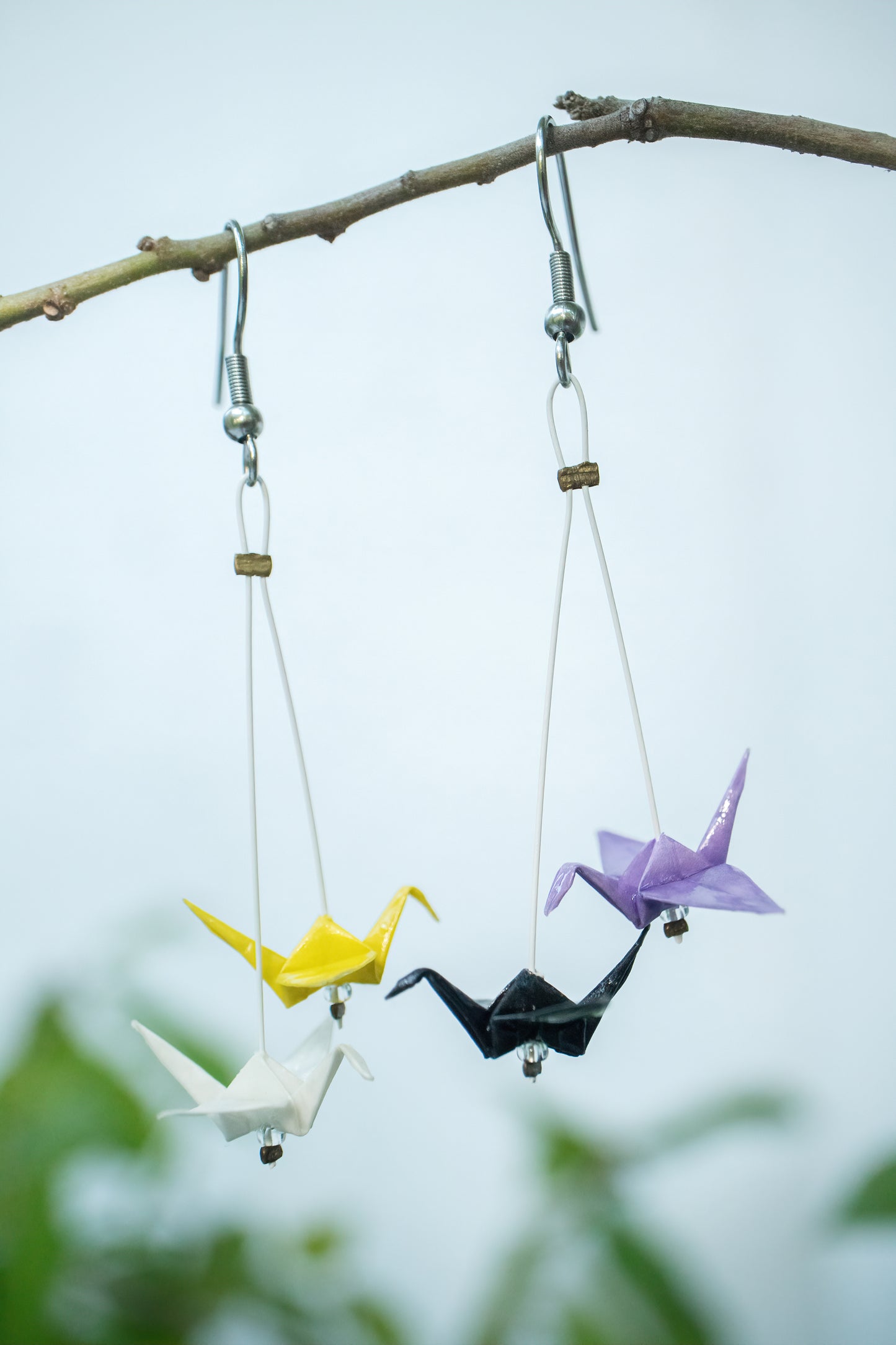 Nonbinary Mini Crane LGBTQ Origami Earrings