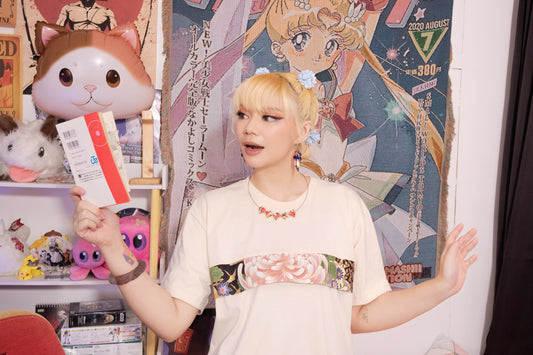 Unisex T-Shirt Loose Fit with Traditional Japanese Fabric