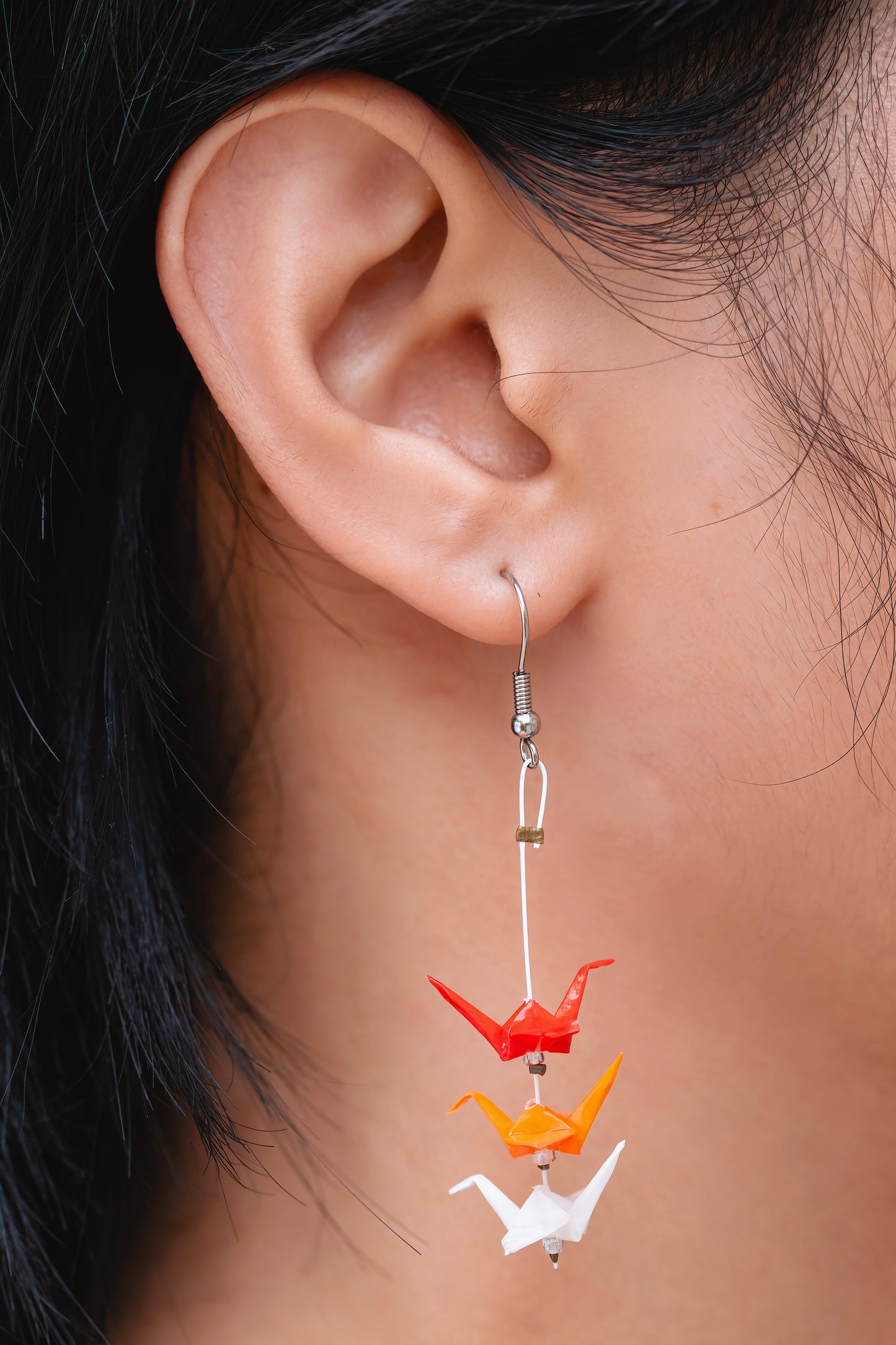 Lesbian Mini Crane LGBTQ Origami Earrings