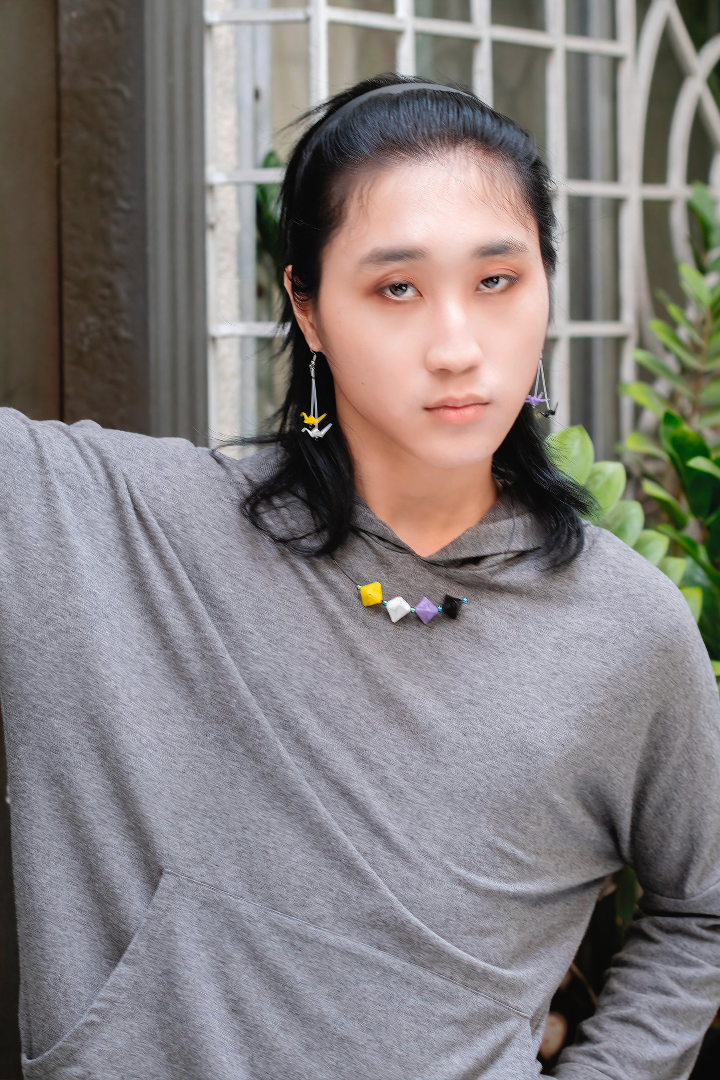 Nonbinary Mini Crane LGBTQ Origami Earrings