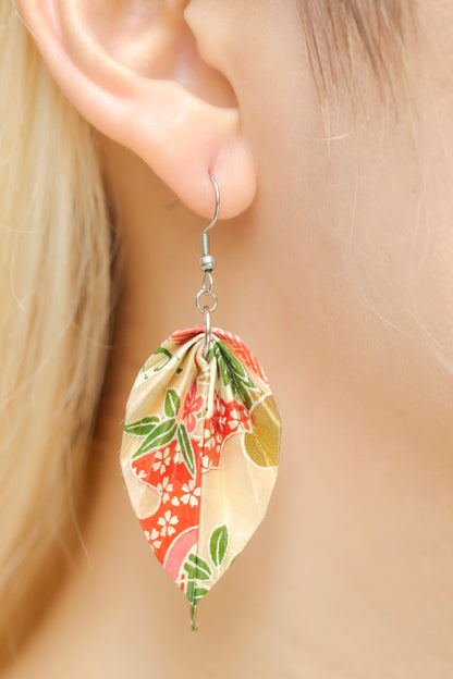 Big Leaves Origami Earrings – detail view | Leverras Art