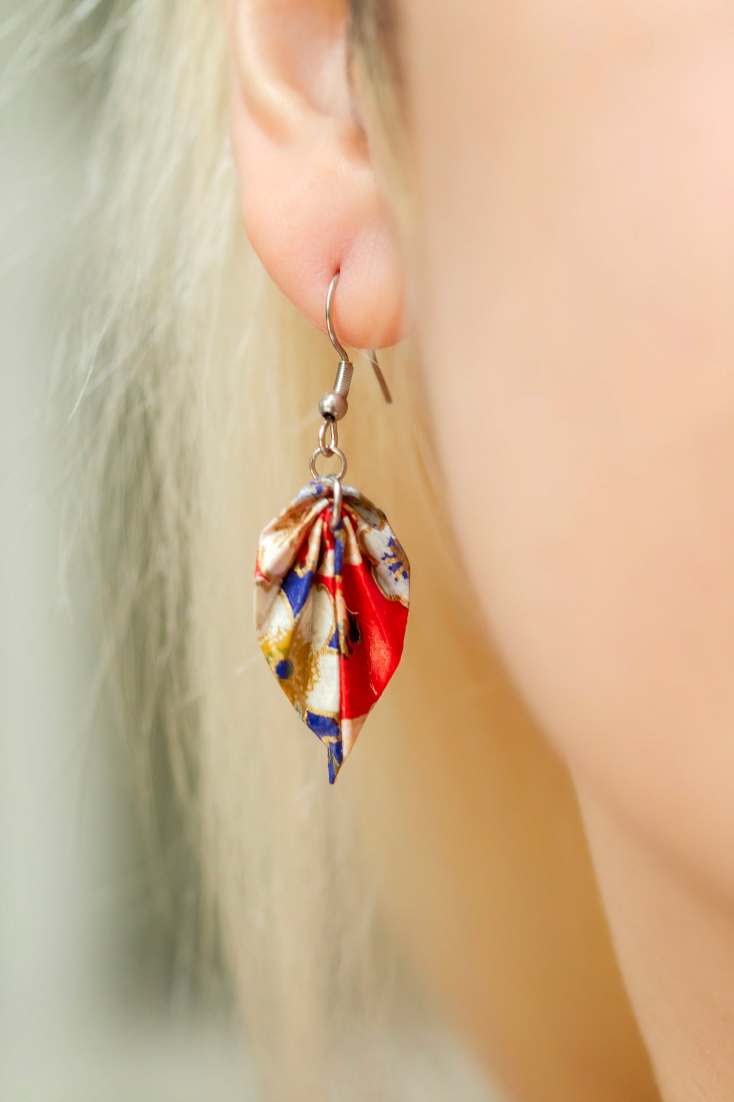 Small Leaves Origami Earrings