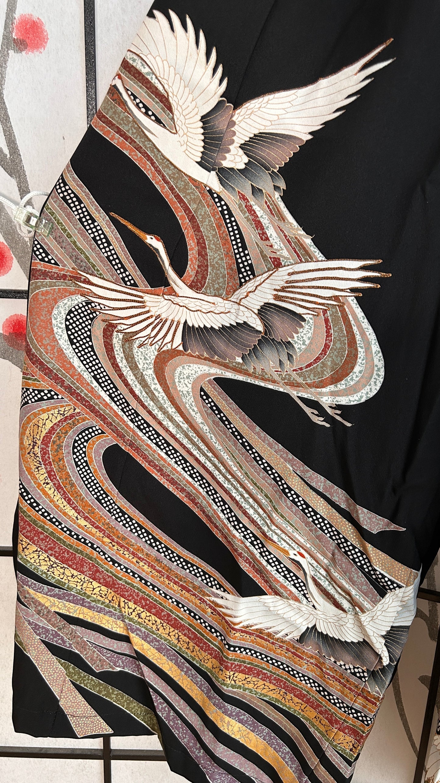 Palazzo Pants (Waist 58-66 cm) Upcycled Kimono Black