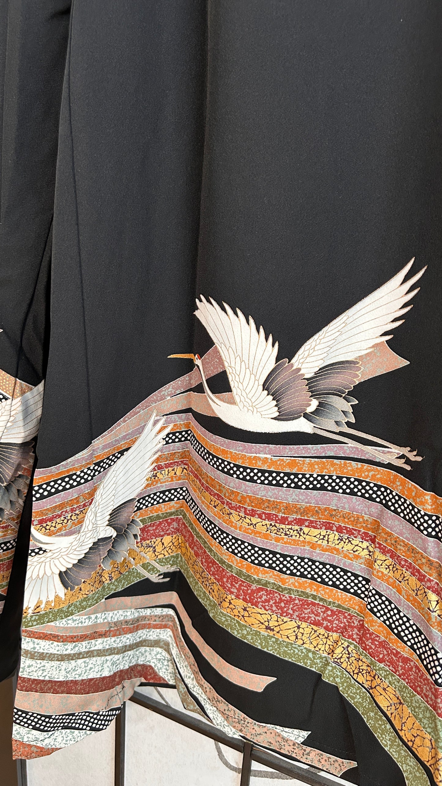 Palazzo Pants (Waist 58-66 cm) Upcycled Kimono Black