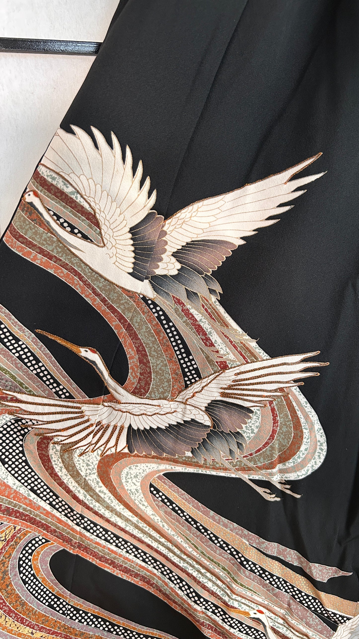 Palazzo Pants (Waist 58-66 cm) Upcycled Kimono Black