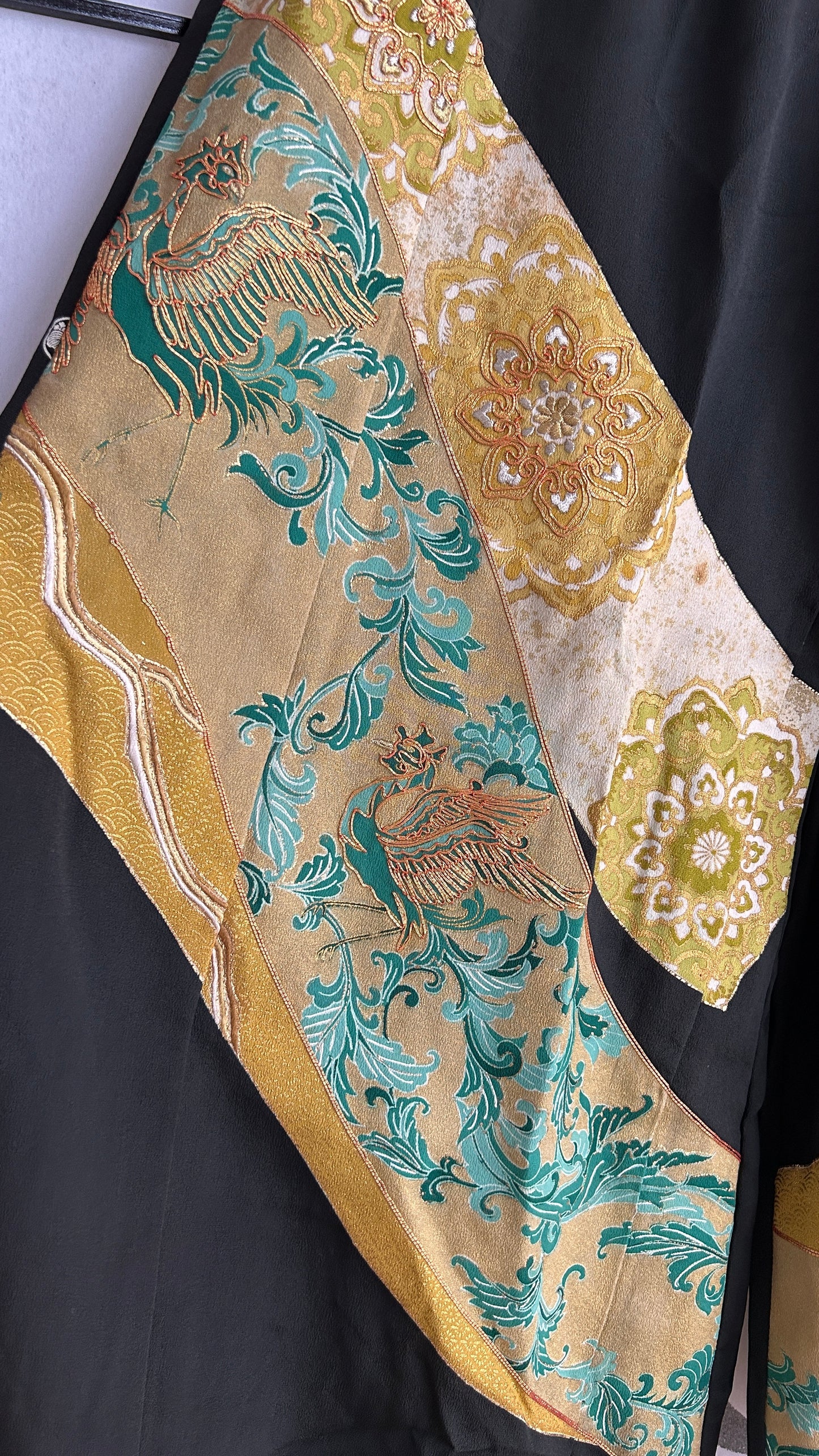 Palazzo Pants (Waist 63-71 cm) Upcycled Kimono Black