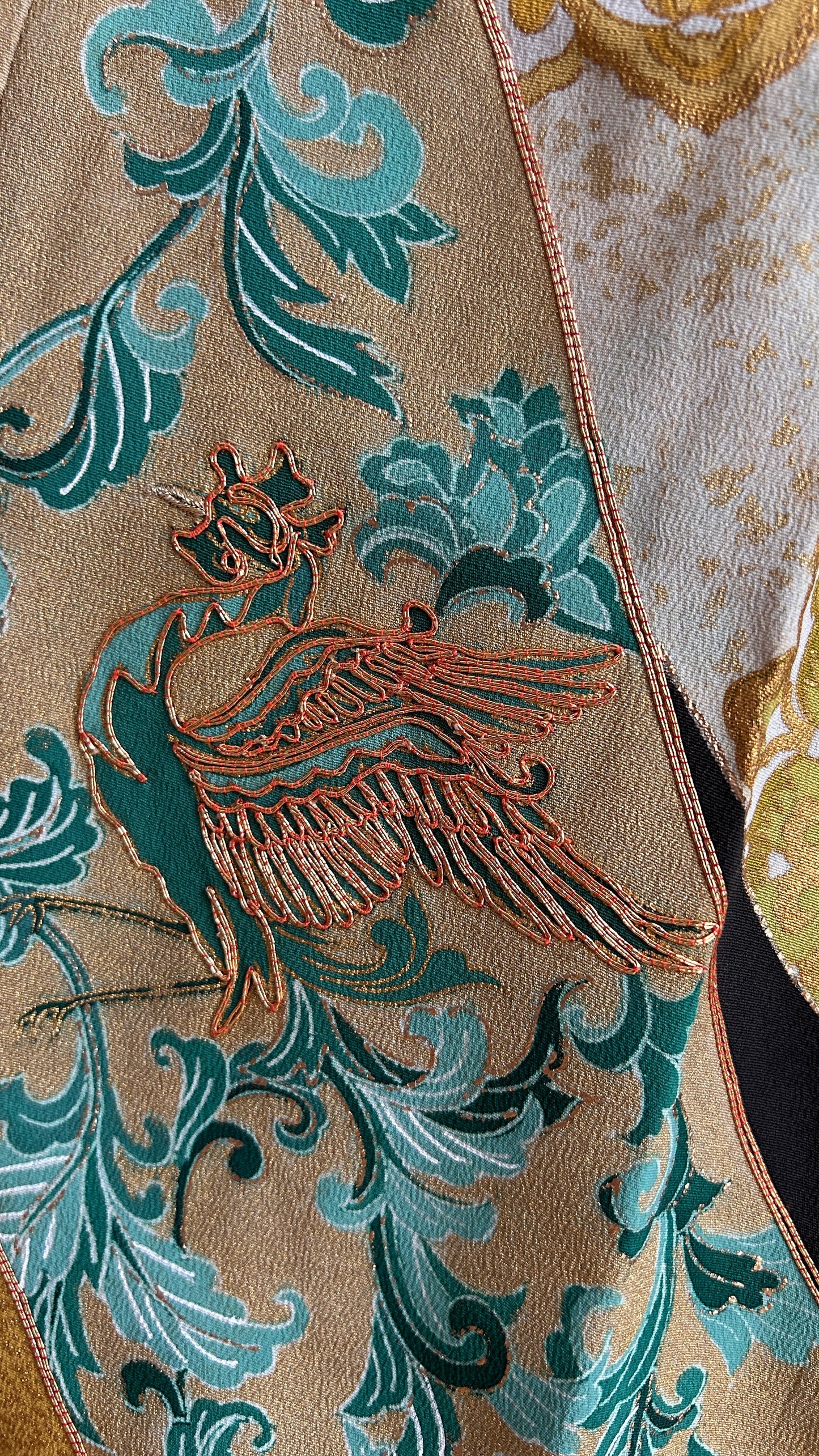 Palazzo Pants (Waist 63-71 cm) Upcycled Kimono Black