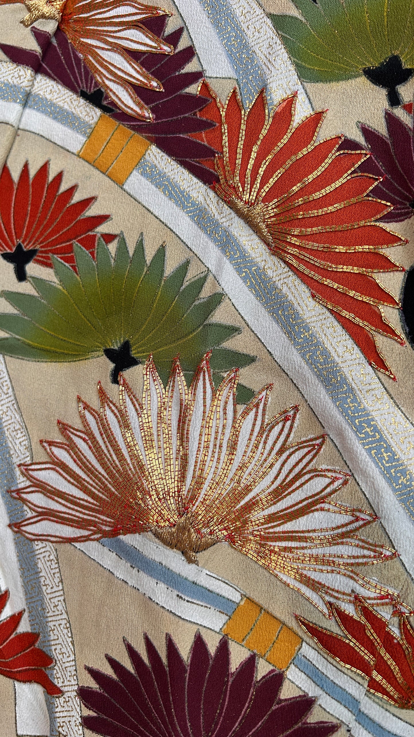 Palazzo Pants (Waist 63-71 cm) Upcycled Kimono Black