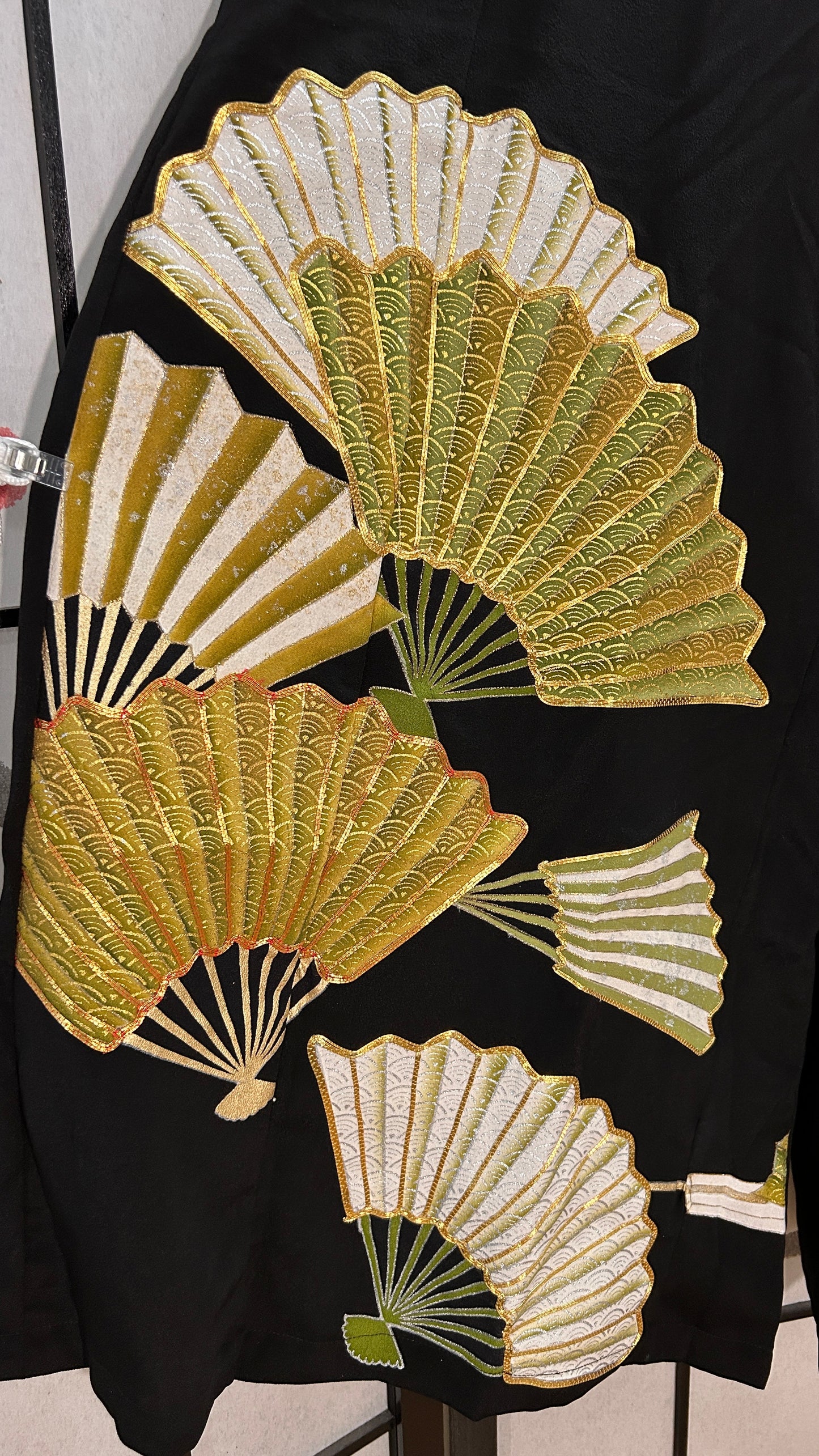 Palazzo Pants LA (Waist 66-73 cm) Upcycled Kimono Black