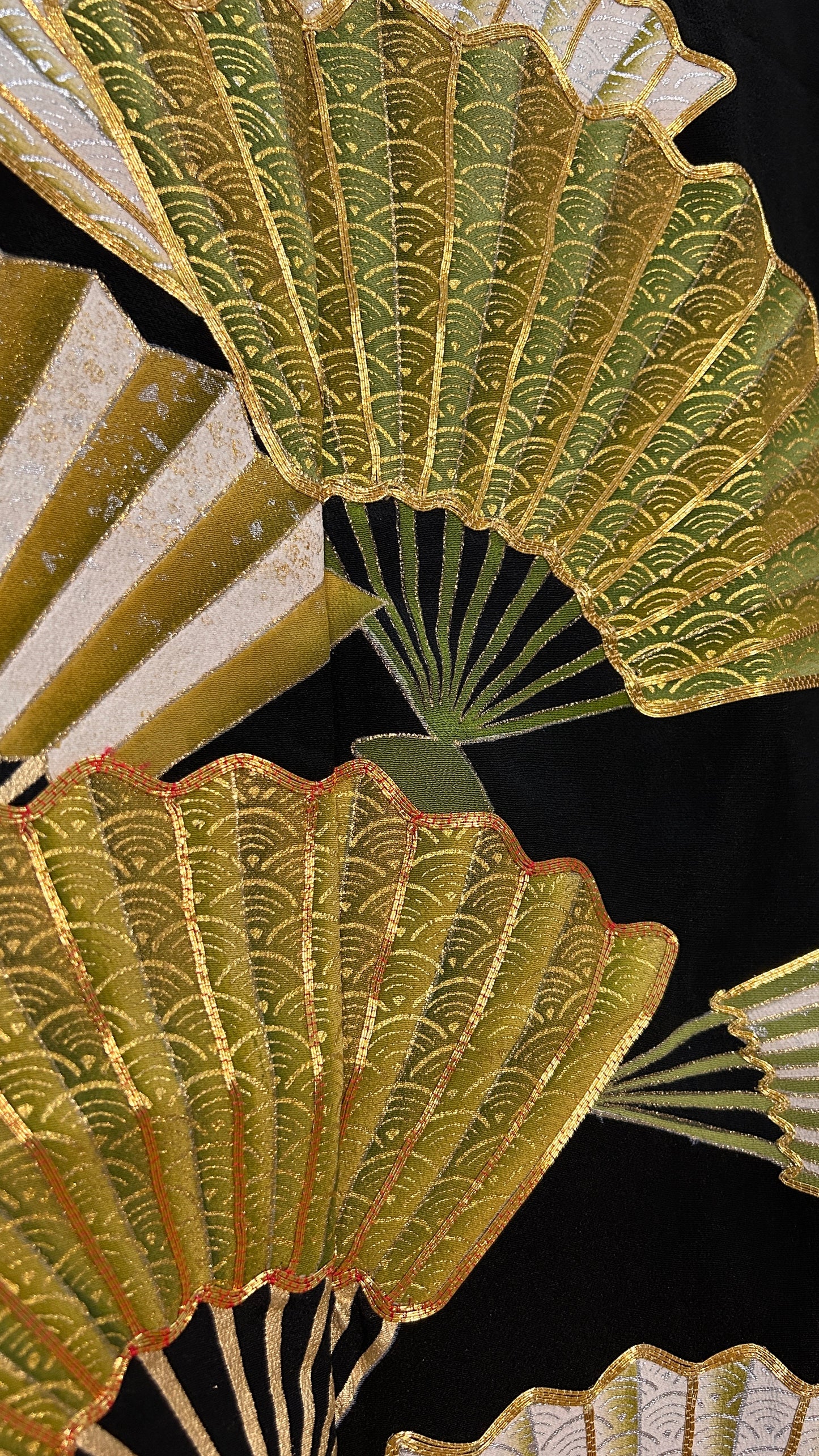 Palazzo Pants LA (Waist 66-73 cm) Upcycled Kimono Black