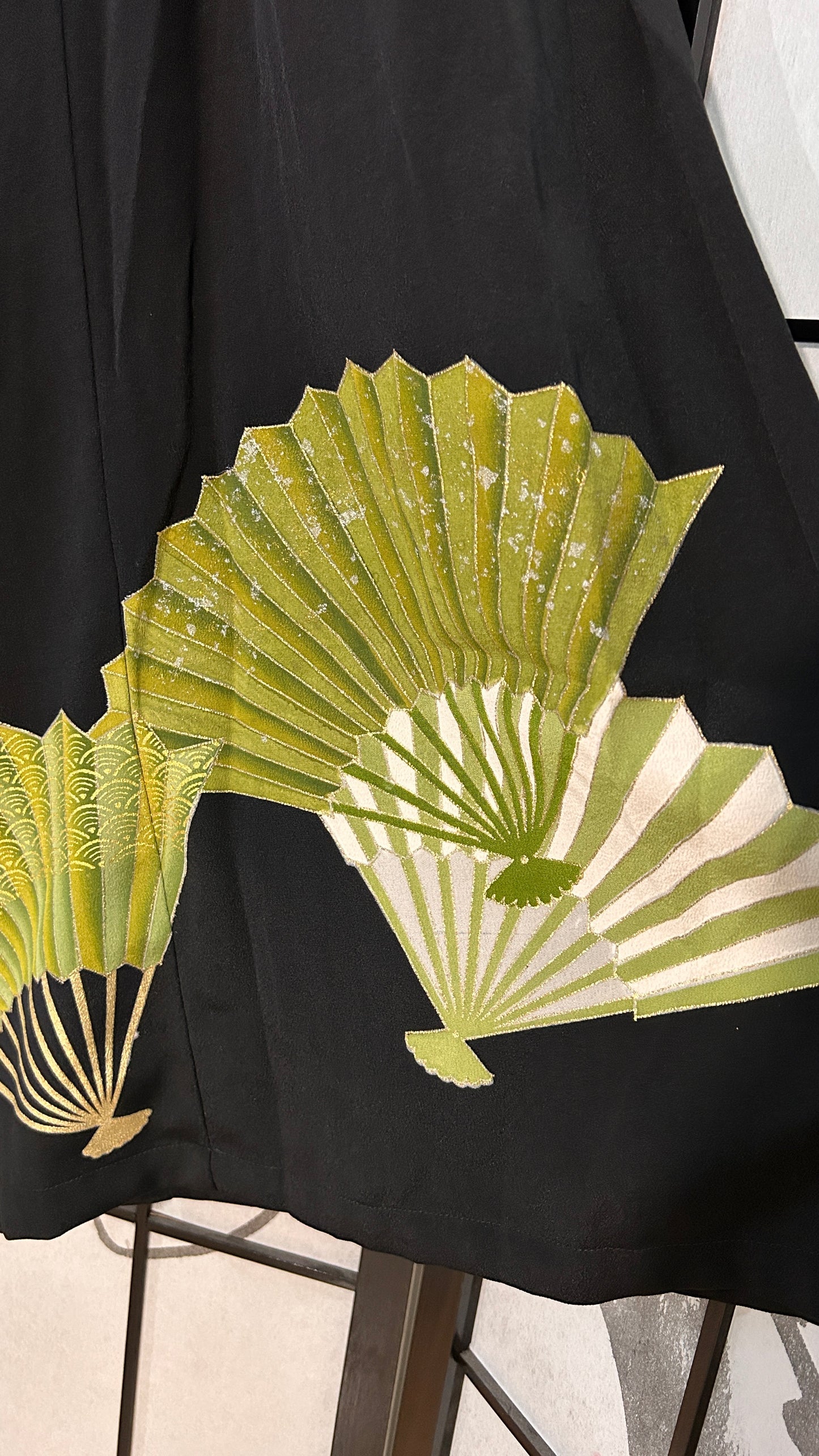 Palazzo Pants LA (Waist 66-73 cm) Upcycled Kimono Black