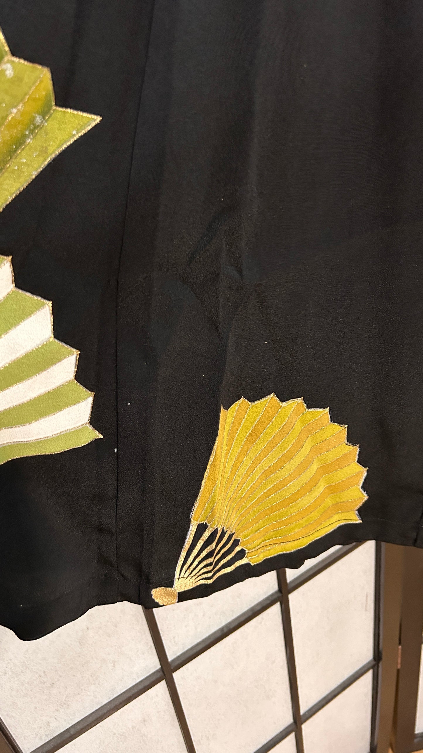 Palazzo Pants LA (Waist 66-73 cm) Upcycled Kimono Black