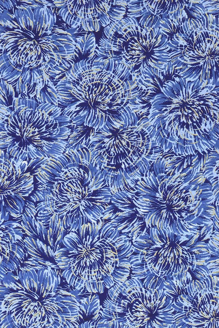 Blue floral pattern on a blue background