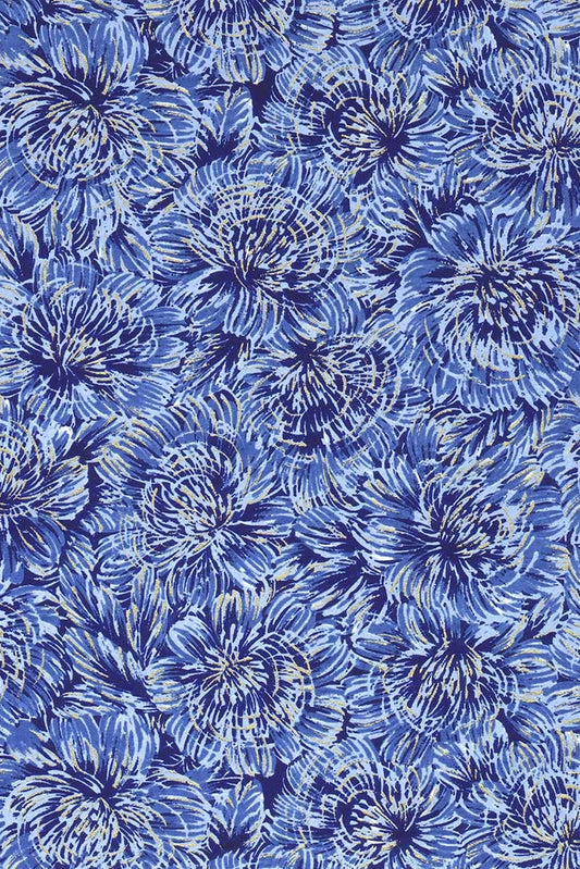 Blue floral pattern on a blue background