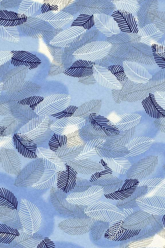 Patterned chiyogami paper with blue and white abstract design