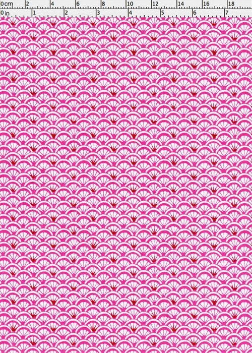 Pink chiyogami paper with a geometric pattern