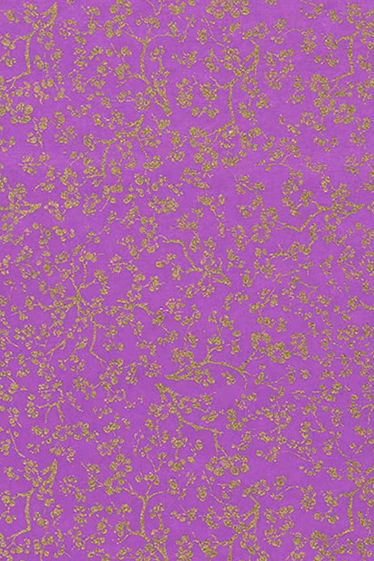 Purple background with gold floral pattern
