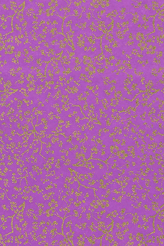 Purple background with gold floral pattern