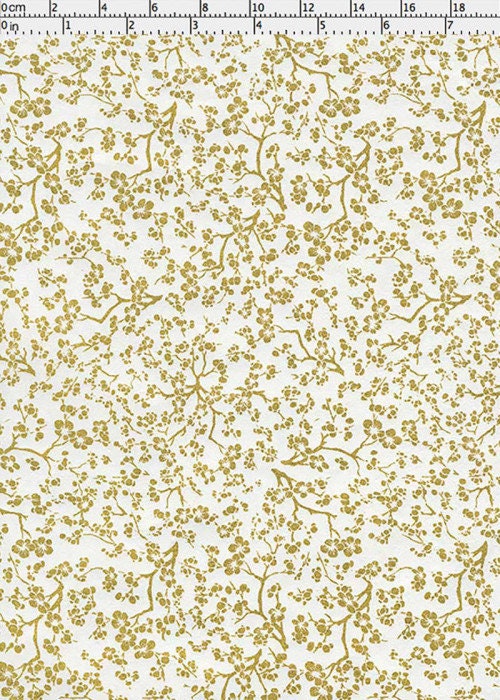 Floral pattern fabric swatch with green flowers on a white background