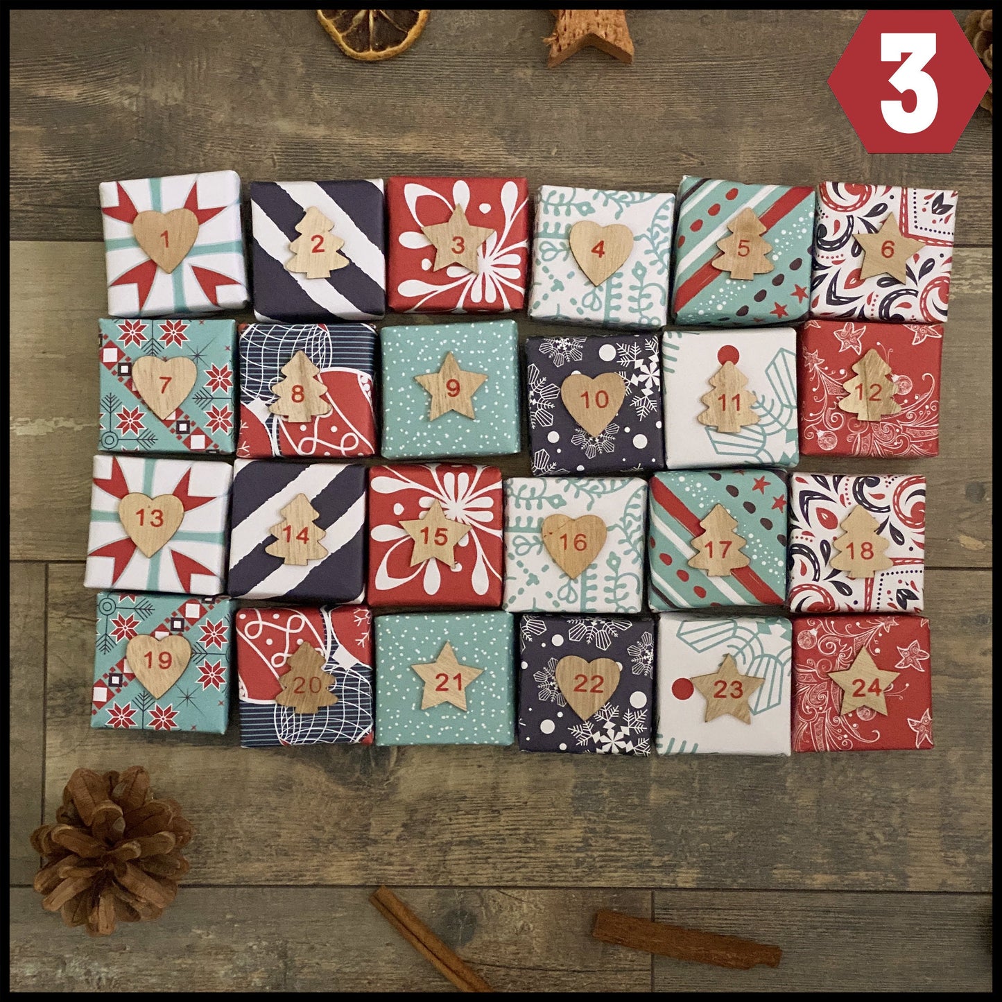 Advent calendar to fill yourself | 24 Advent boxes origami boxes Christmas DIY Japanese | Reusable Handmade