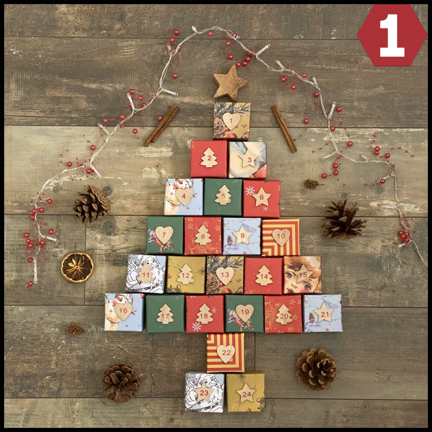 Advent calendar to fill yourself | 24 Advent boxes origami boxes Christmas DIY Japanese | Reusable Handmade