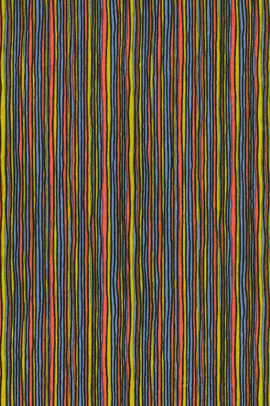Multicolored striped pattern on a fabric background