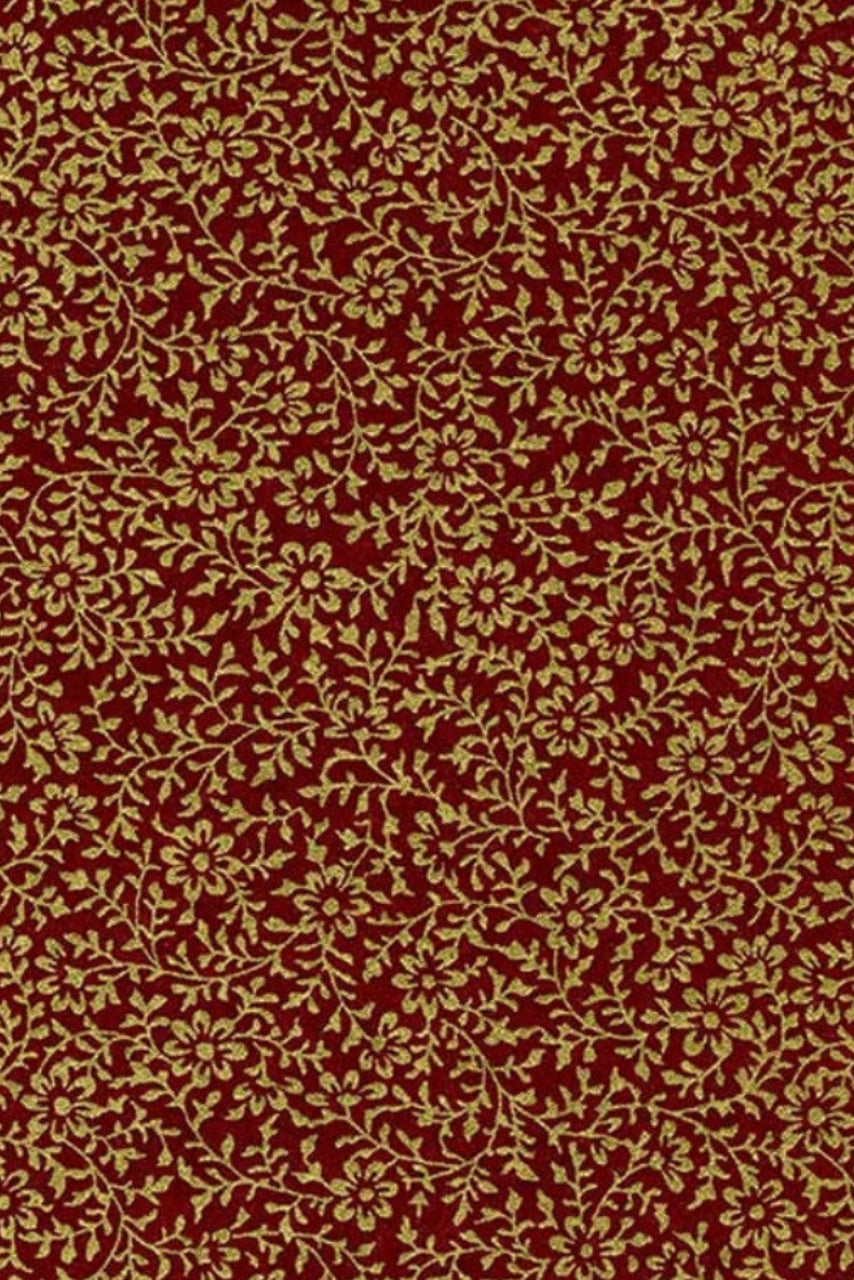 Textured patterned paper with a red and gold color scheme