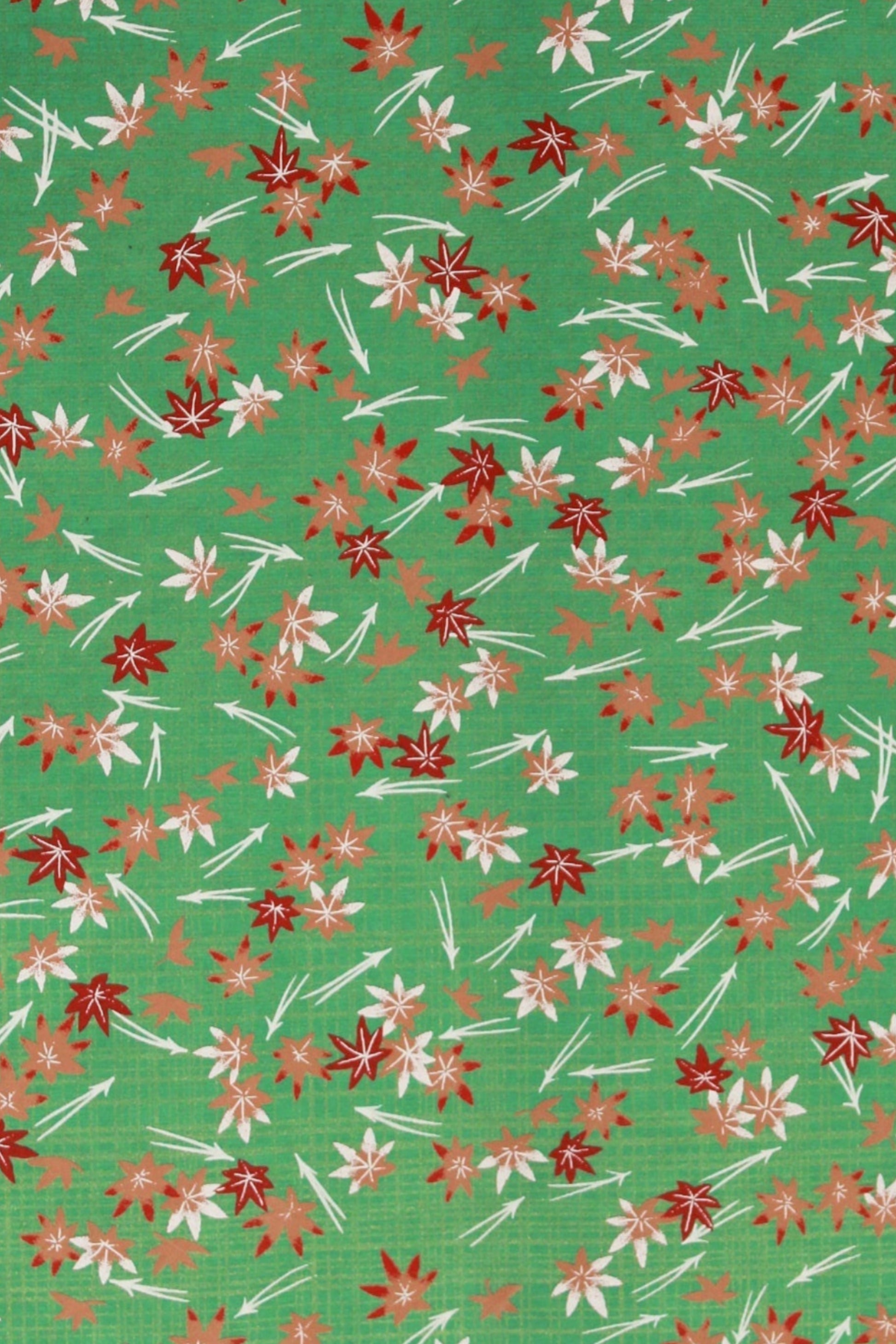 Chiyogami paper with Floral pattern on a green background