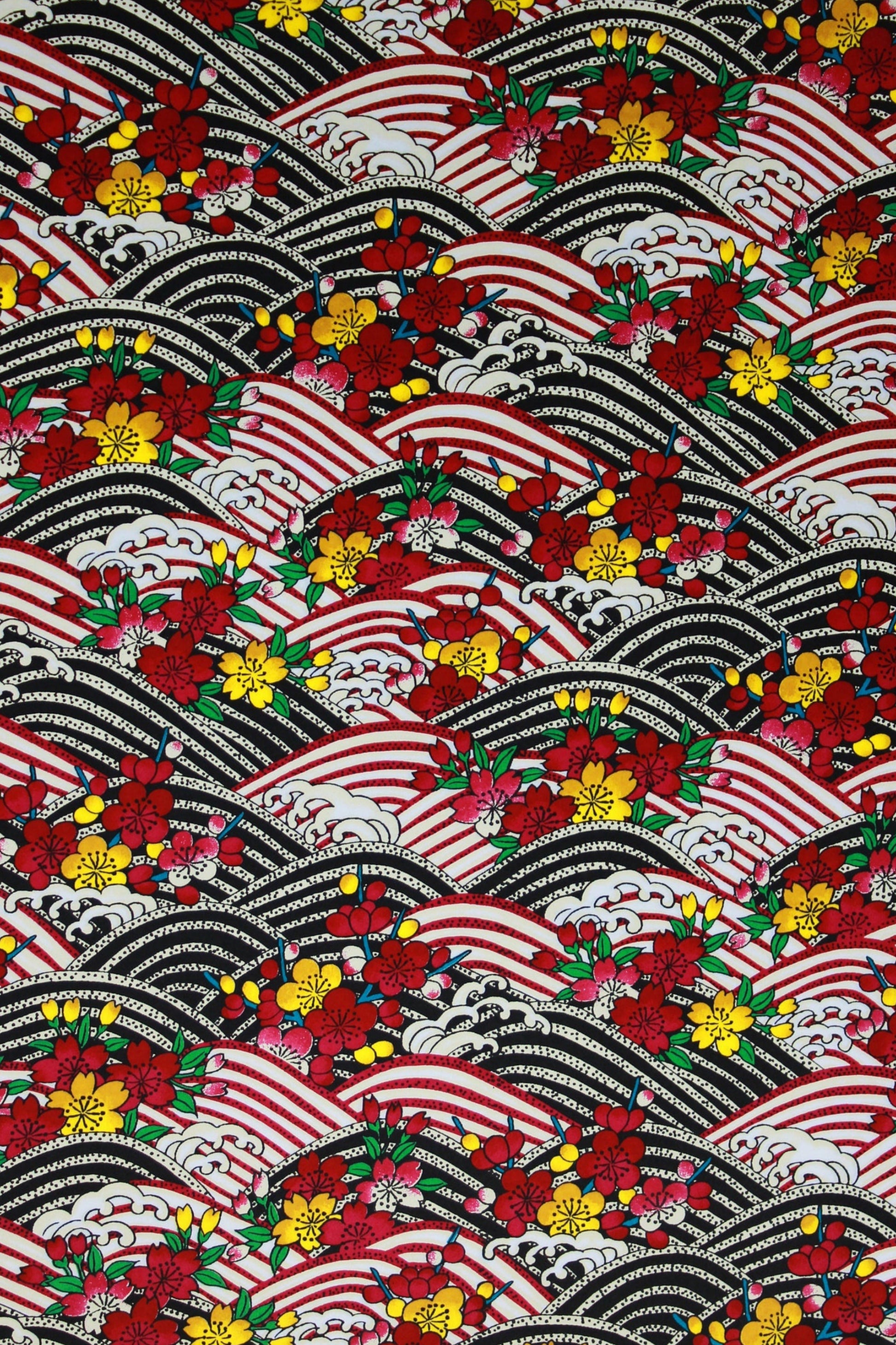 Patterned  chiyogami paper with American flags and floral designs